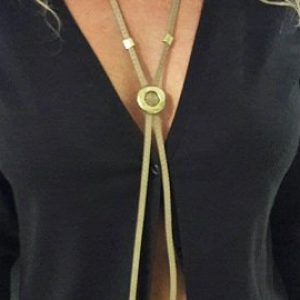 Boho lederen stropdas ketting