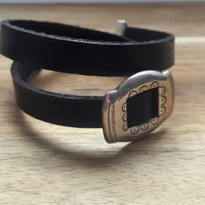 Zwart lederen choker or bracelet