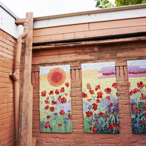 Klaprozen en korenbloemen mozaiek