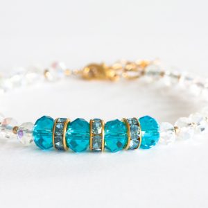 Kristal armband met blauw accent