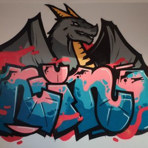 Graffiti piece op slaapkamer