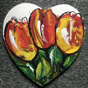 Hartje met tulpen