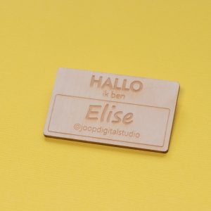 Gepersonaliseerde naamkaart broche - HIH x JOOP collectie