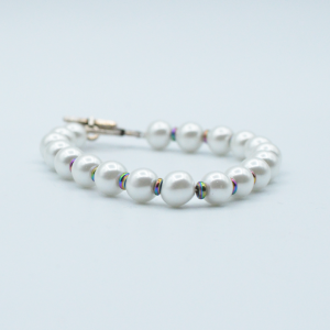 Armband Hematite parel (wit)