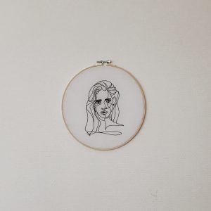 One line work with crochet thread