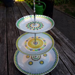 Gestipte 3 laags etagère