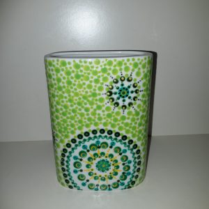 Unieke gestipte vaas, 15cm hoog
