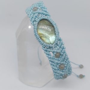 Macramé armband Labradoriet