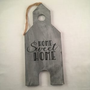 Decoratief tekstbord (hout/huis) met Home Sweet Home quote