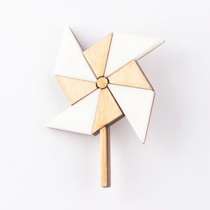 Lasergesneden wind molentje broche