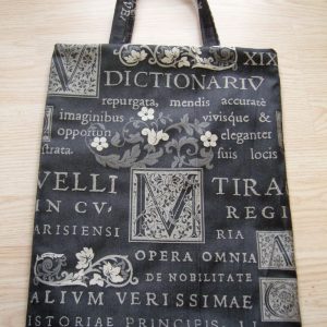 Handtas / shopper thema; Woordenboek/Dictionary Zwart & Ecru