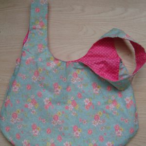 Handtas reversible thema; flower power & polka dot