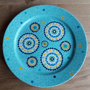 Uniek gestipt serveerbord, 30 cm