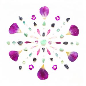Edelsteenwenskaart fluoriet & obsidiaan