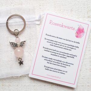 Hanger beschermengeltje van rozenkwarts
