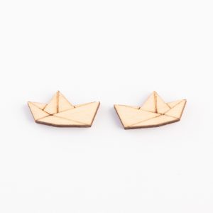 Papieren boot oorbellen