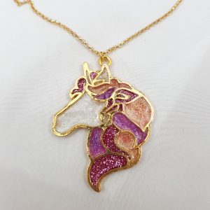 Glitter eenhoorn ketting