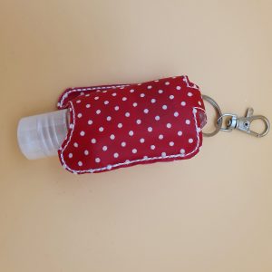 Sleutelhanger Handgel Rood Wit Polkadots