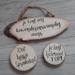 Boomschors met gepersonaliseerde tekst