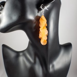 Oranje pailletten hang oorbellen