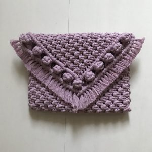 Macramé clutch blush