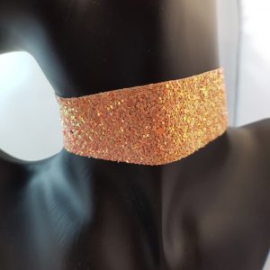 Roze holografische glitter choker