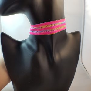 Roze regenboog choker
