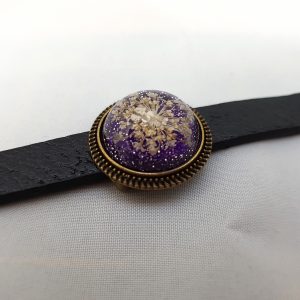 Echte gedroogde bloem glitter armband