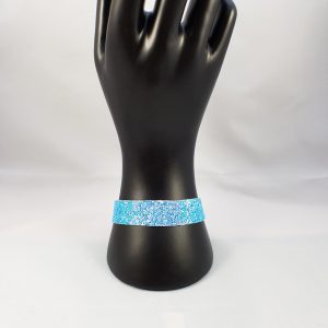 Blauwe holografische glitter armband