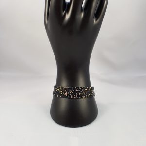 Zwarte holografische glitter armband