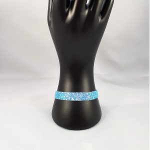 Blauwe holografische glitter armband