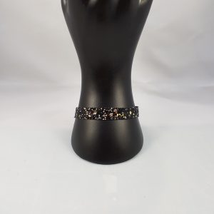 Zwarte holografische glitter armband