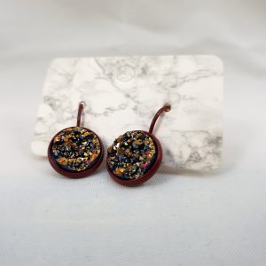 Gouden druzy oorbellen