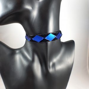 Zwarte fluwelen choker met spiegel stenen