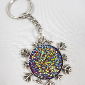 Sneeuwvlok druzy sleutelhanger