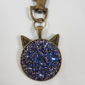 Kat hoofd sleutelhanger