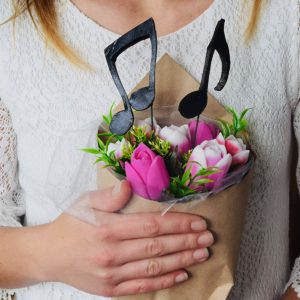 Soap Bouquet with tulips and musical notes ????.