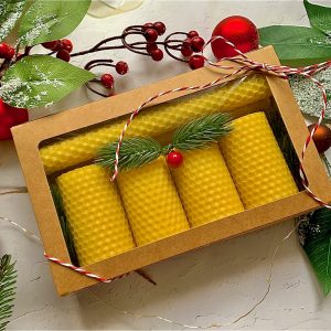 Christmas "#2" set of pure beeswax candles