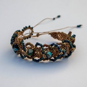 macramé armband met agaat