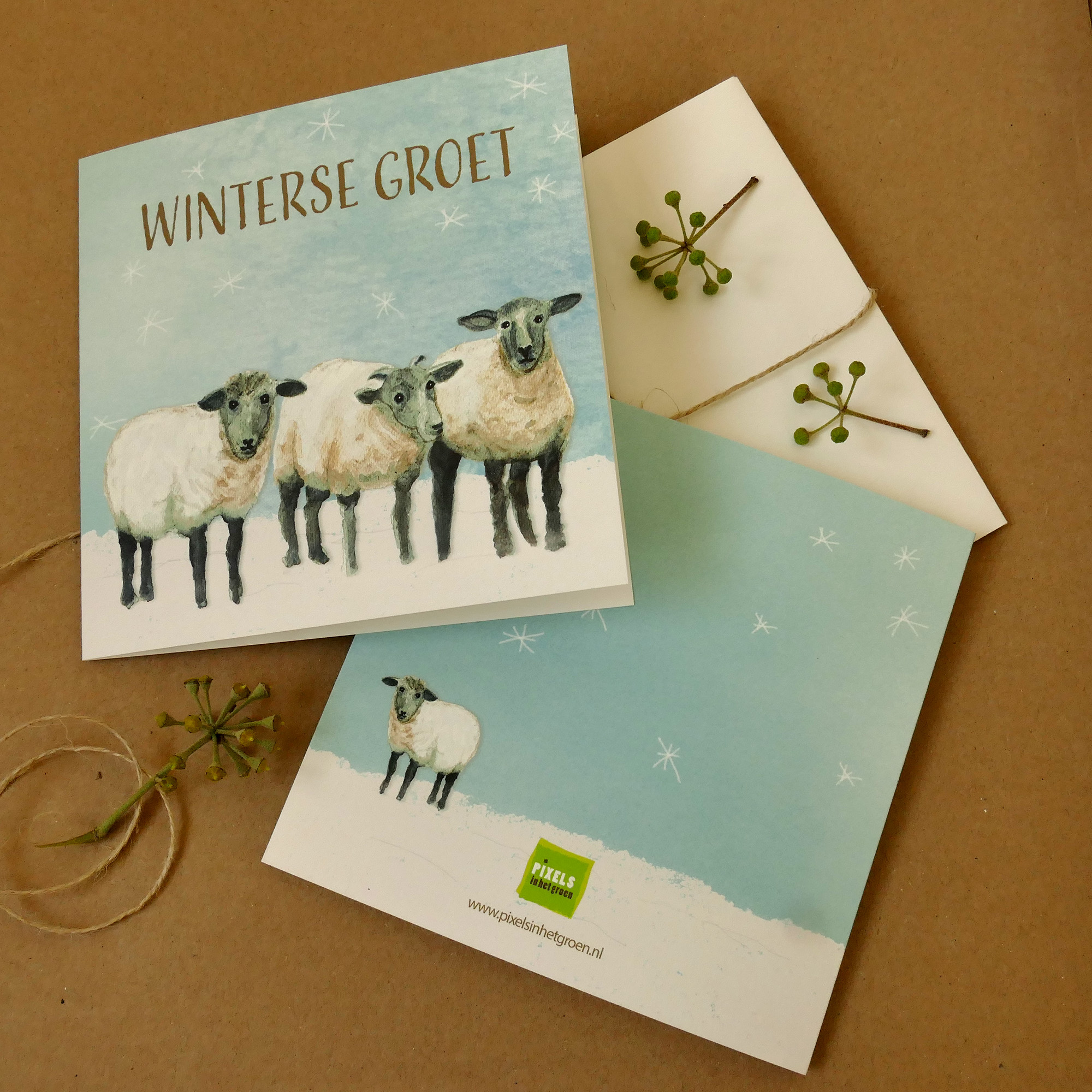 Winterse groet - Schaapjes