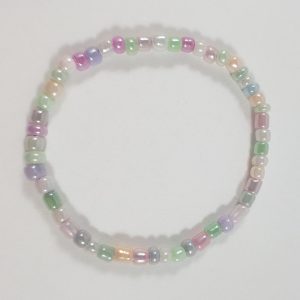 Meerkleurige parellook rocailles rek armband
