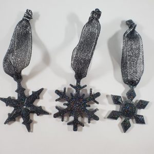 Glitter sneeuwvlokken kerst ornament set