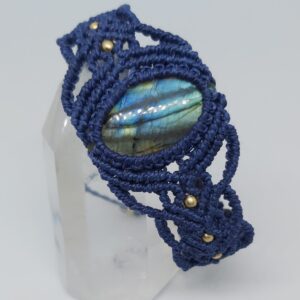 Macramé armband Labradoriet