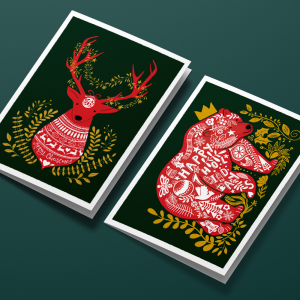 Set van 2 kerstkaarten