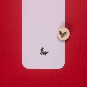 Kerst stempel hulst bladen