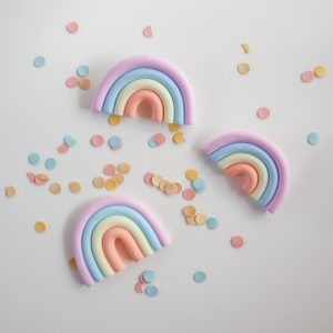 Pastel regenboog magneet/broche/pin