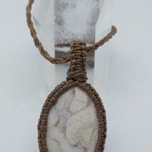 Macramé ketting Aragoniet