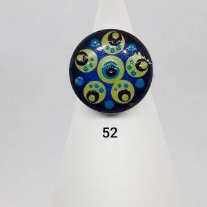 Gestipte ring van glazen cabochon