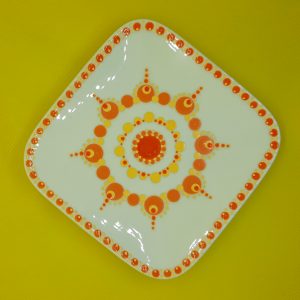 Gestipt bordje van 10cm