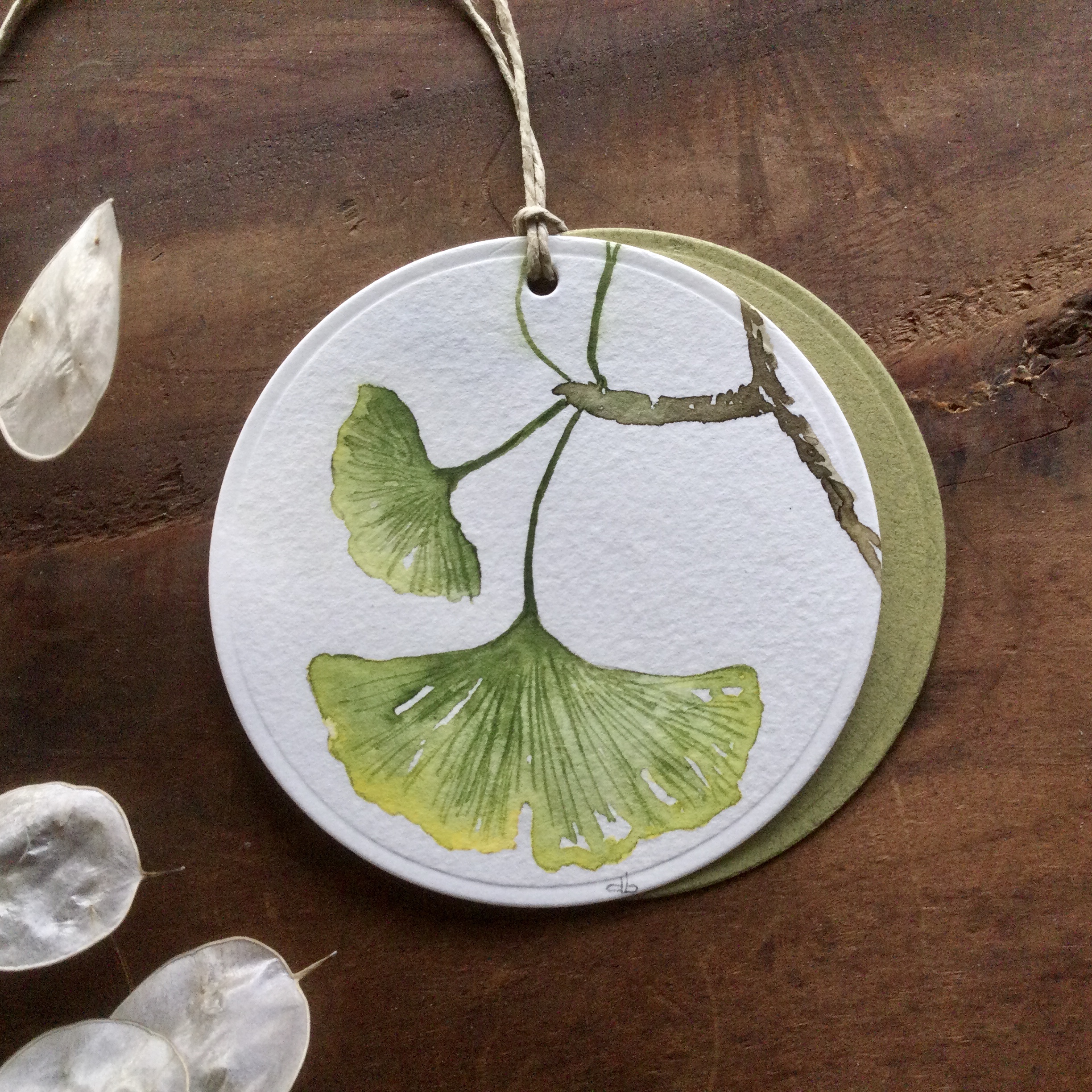 aquarel cadeaulabel GINKGO
